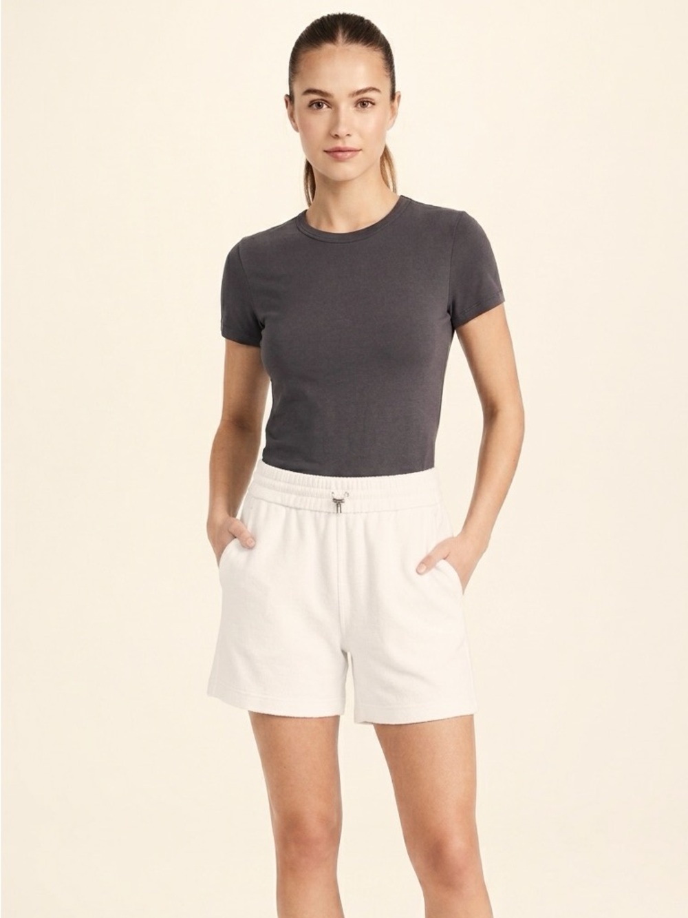 Lululemon soft stream high rise short 4” bone size 2